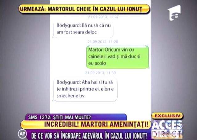 Uite mesajele de ameninţare primite de martorul cheie în cazul lui Ionuţ / VIDEO