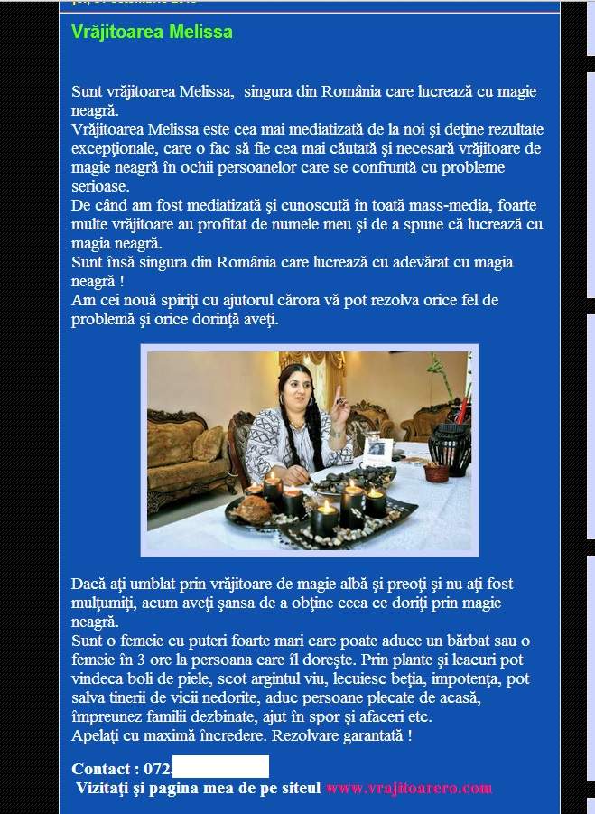 Melissa şi Vanessa nu s-au lăsat de înşelăciuni. Vrăjitoarele Oanei Zăvoranu racolează clienţi pe net.