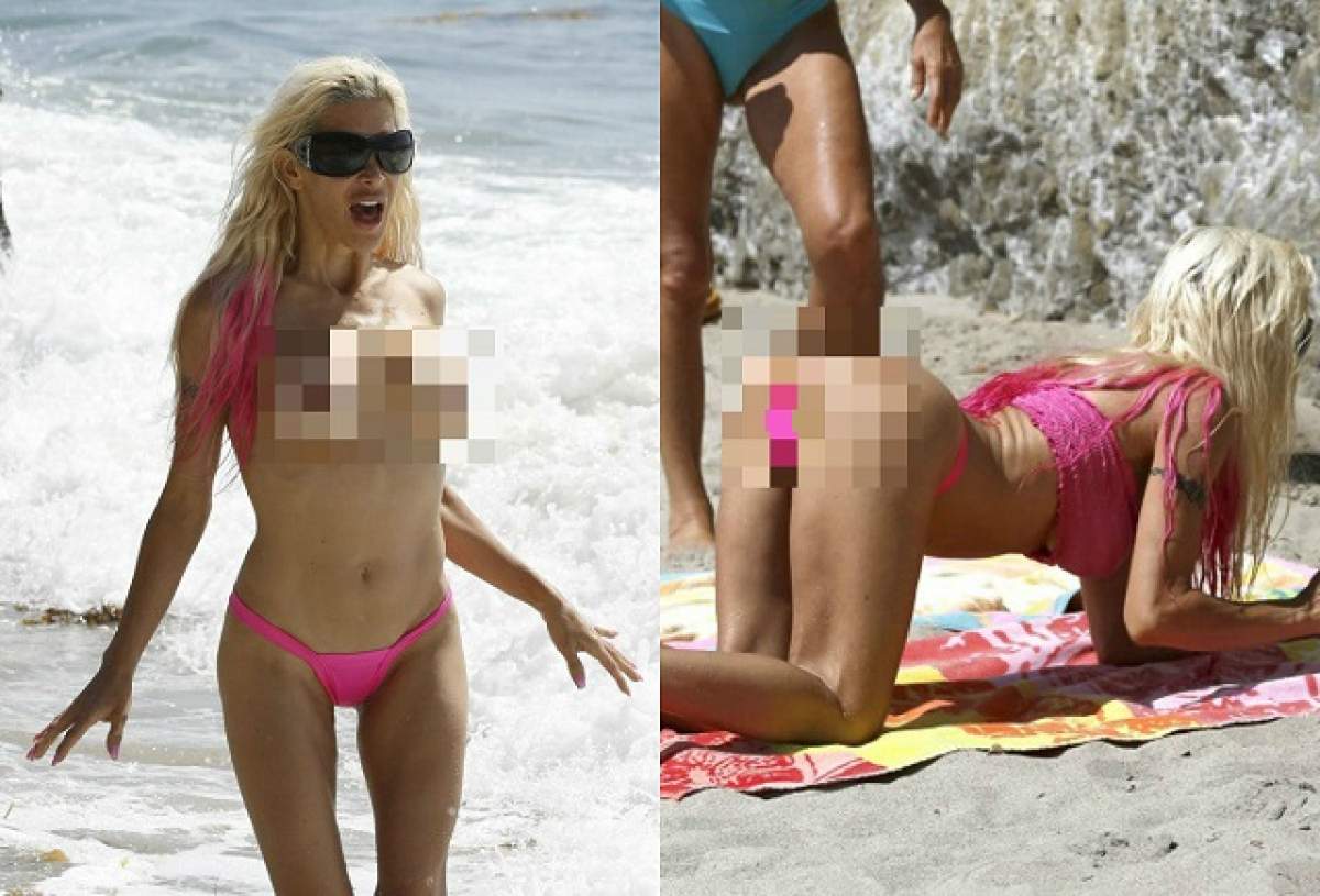 Angelique Frenchy Morgan a făcut show erotic, pe plajă! Imagini interzise minorilor!