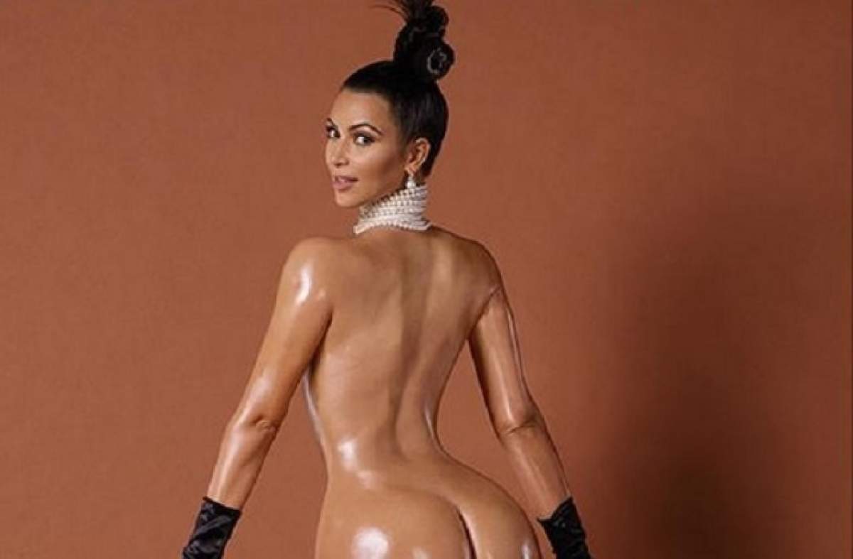 VIDEO / Pariu că nu ghiceşti! Cu ce şi-a uns corpul Kim Kardashian la cea mai recentă şedinţă foto nud