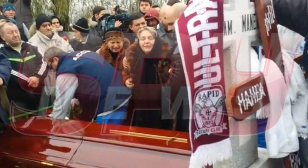 VIDEO / Clipe terifiante la cimitir pentru soţia fostului antrenor! Nae Manea fost înmormânat în aplauze! Vezi ce a apărut pe crucea lui, la scurt timp după înmormântare!