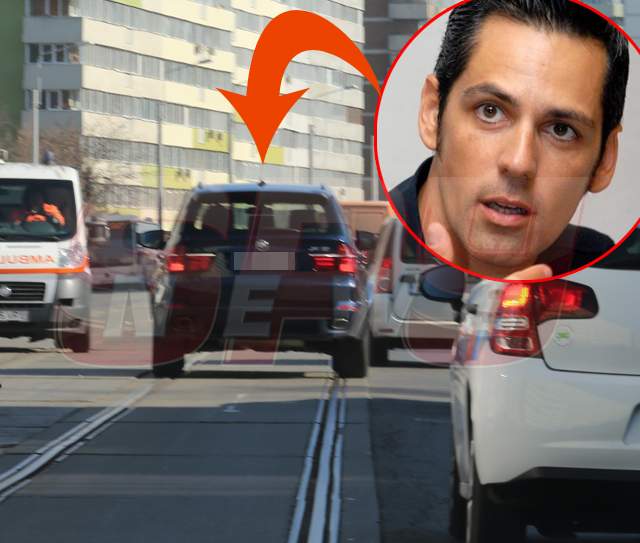 Ştefan Bănică a fentat traficul la o oră de vârf. Uite ce haotic conduce solistul pe linia de tramvai!