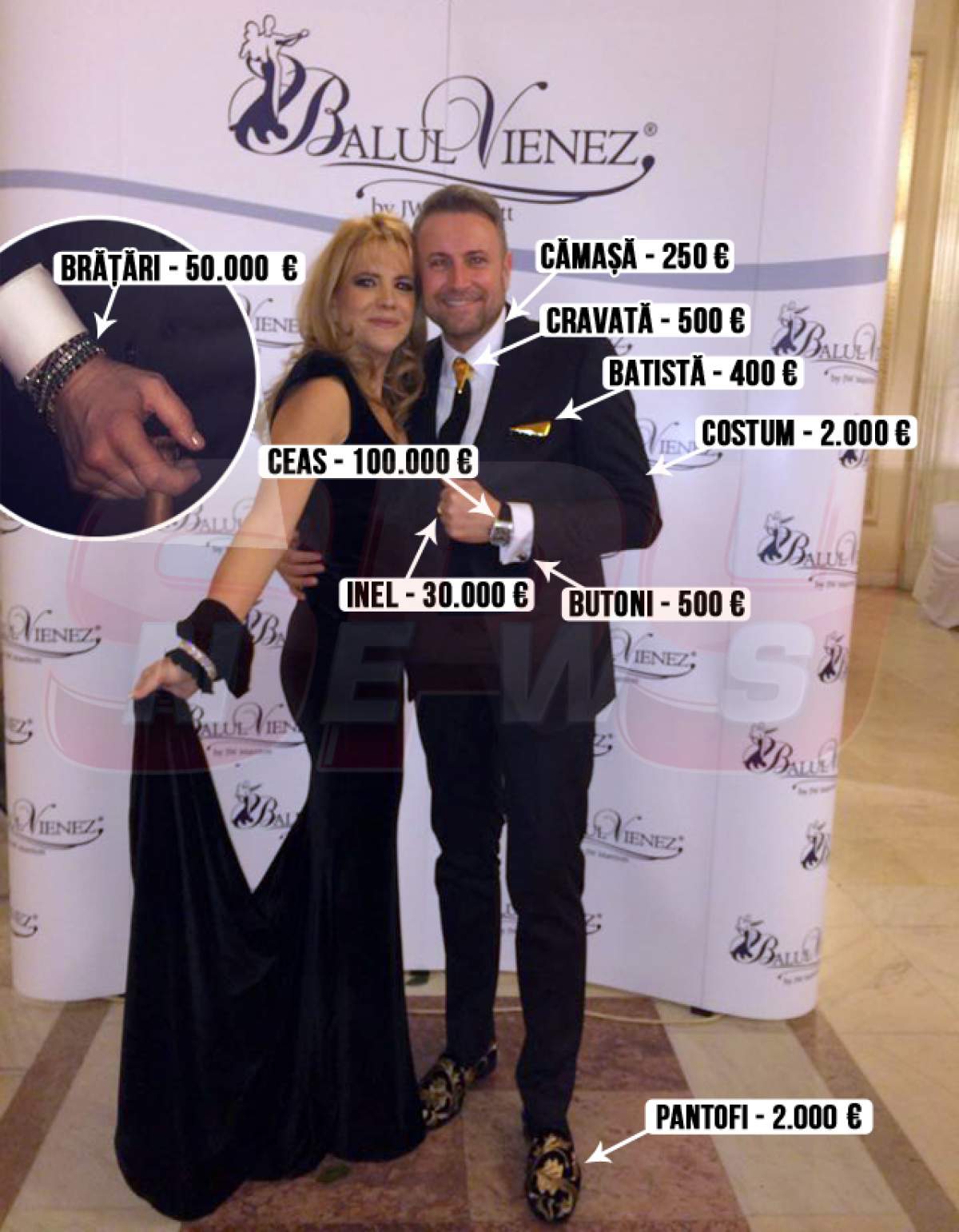 Botezatu a făcut spectacol la Balul Vienez! A purtat o ţinută de 6.000 E accesorizată cu diamante de 180.000!!!