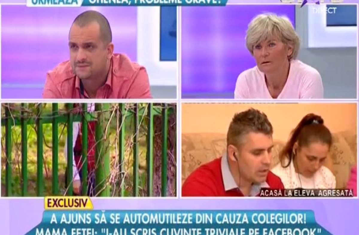 VIDEO Absolut şocant! Ce-a spus mama elevei care s-a automutilat din cauza colegilor e dincolo de orice imaginaţie