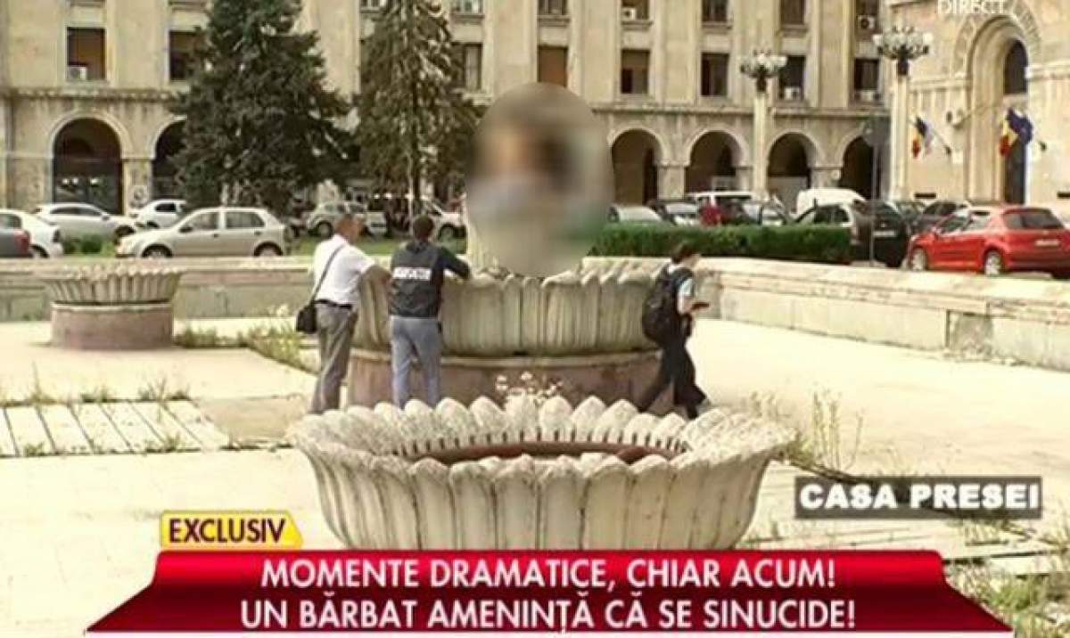 INCREDIBIL! Şi-a pus cuţitul la gât! Un bărbat a vrut să se SINUCIDĂ, în public!