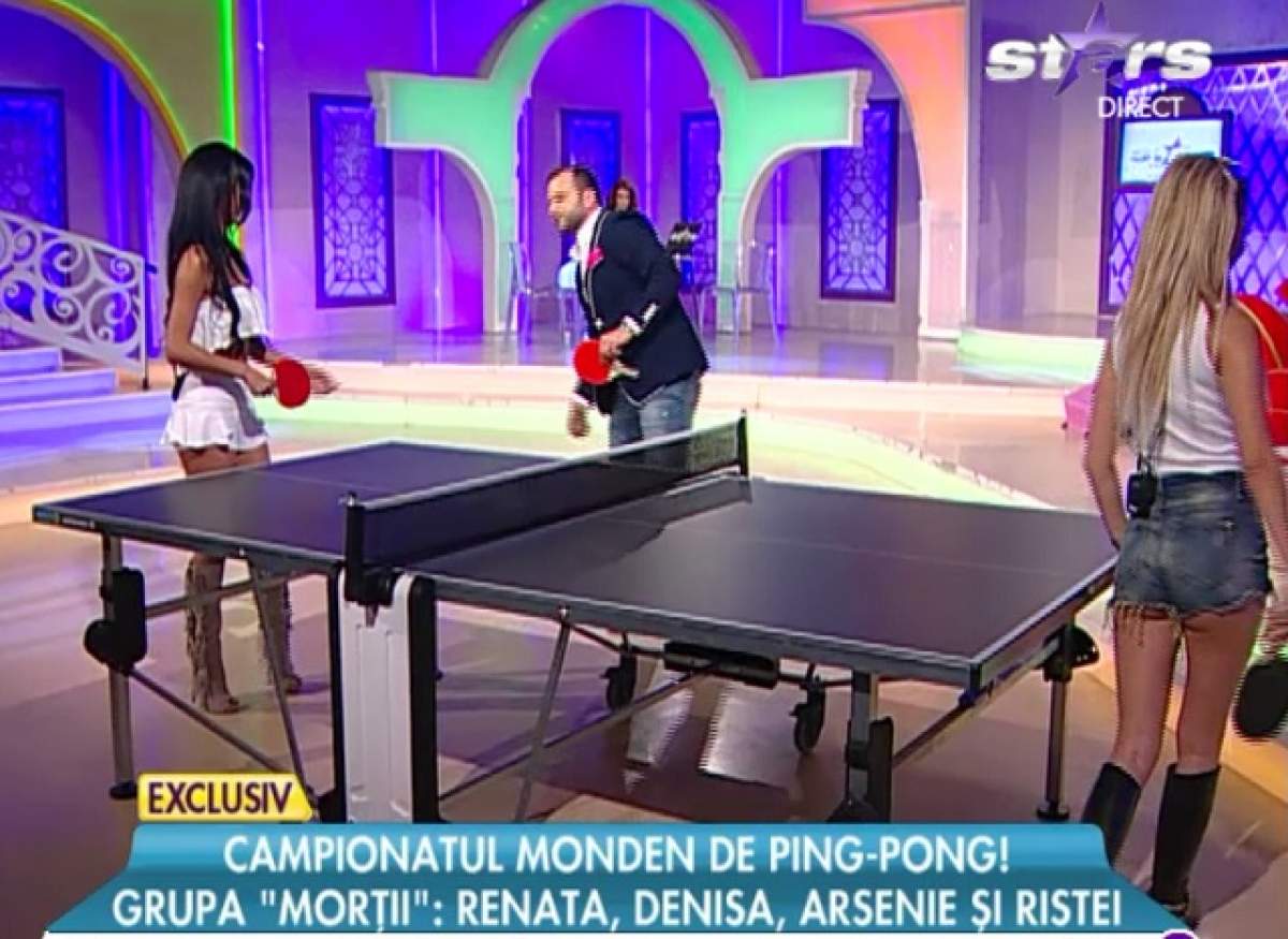 Denisa Biţă este cea mai sexy jucătoare de ping-pong! S-a aplecat peste masă cu sânii şi fundul la vedere