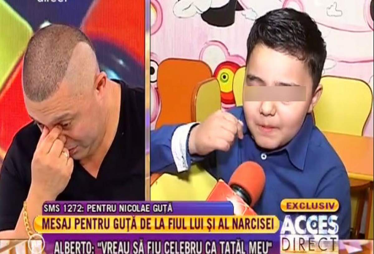 Nicolae Guţă a izbucnit în LACRIMI, în direct, când a auzit ce-a spus fiul său Alberto despre el!