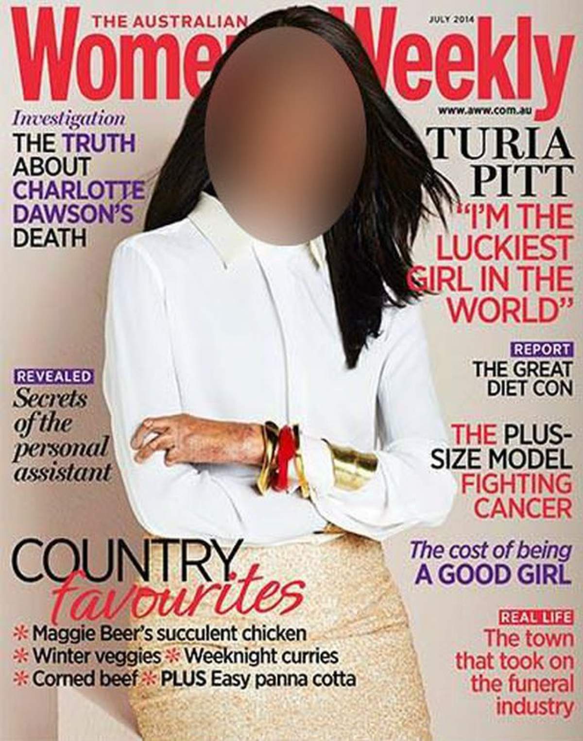 Chipul desfigurat al unei femei a ocupat coperta unei cunoscute reviste glossy! Cititoarele publicaţiei au rămas şocate