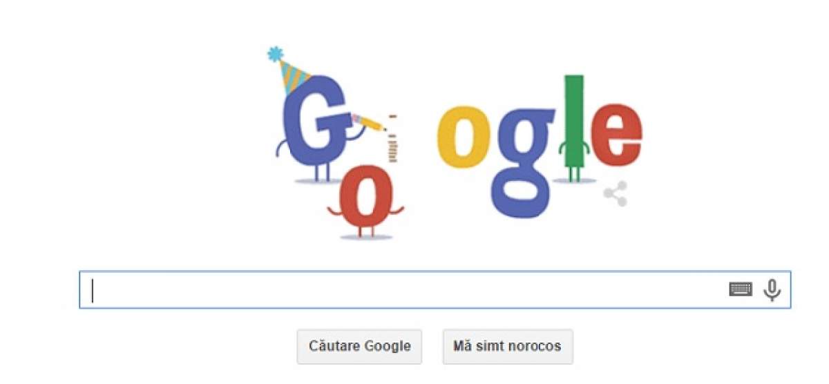 Google sărbătoreşte 16 ani de la înfiinţare printr-un logo special