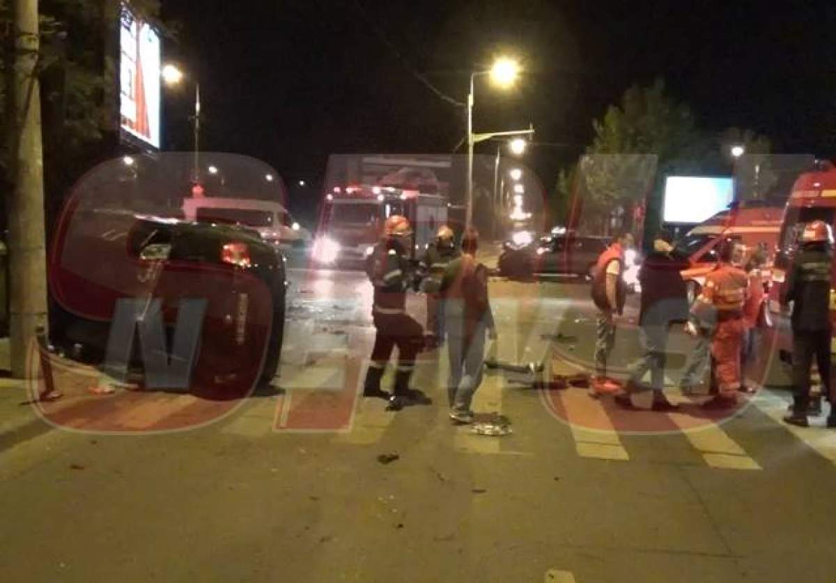 VIDEO / Accident de proporţii în Capitală! Două maşini s-au făcut praf