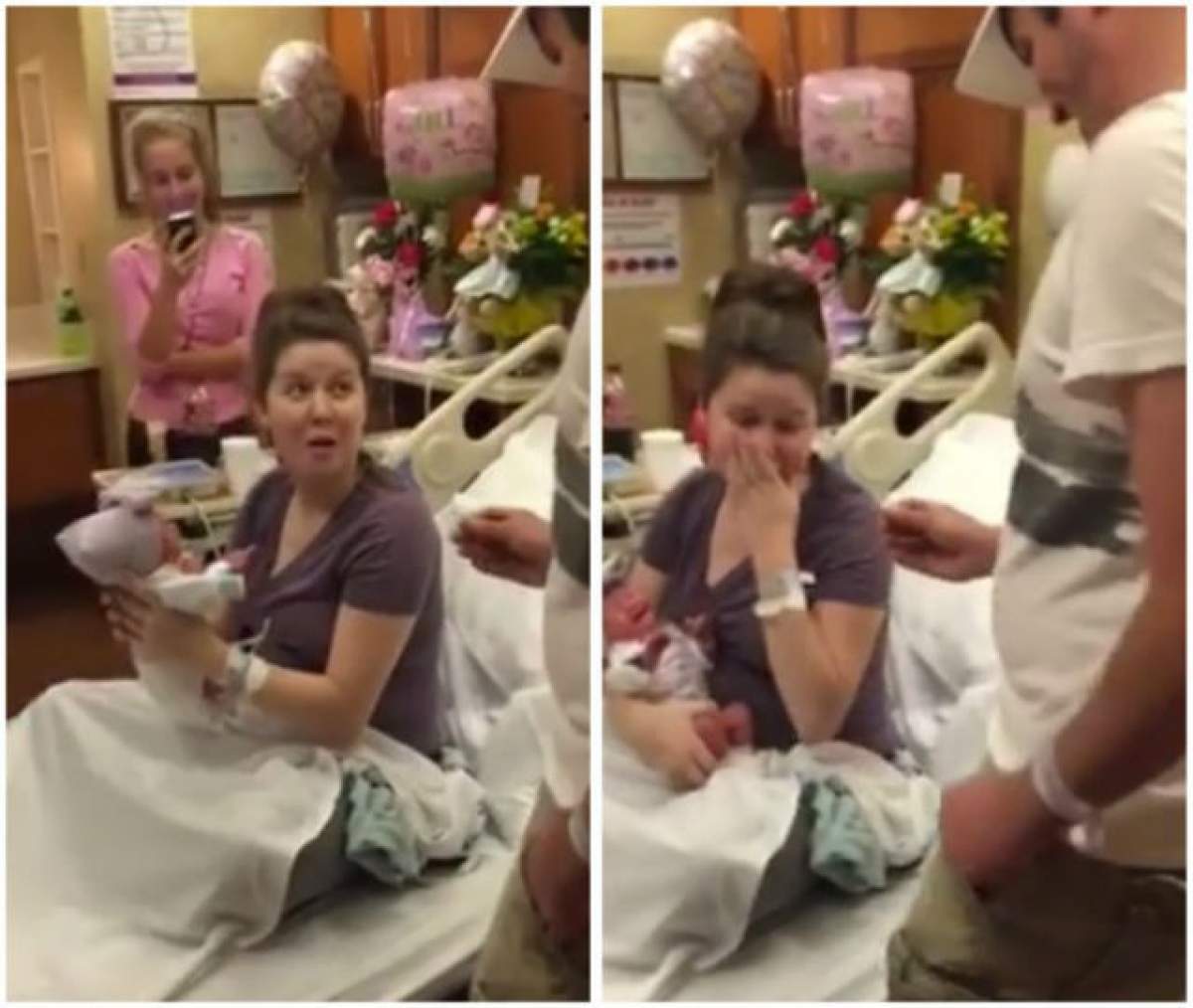 VIDEO / Şi-a făcut iubita să plângă la scurt timp după ce a născut-o pe fiica lor! Motivul? O să rămâi fără cuvinte
