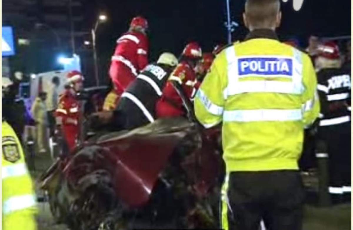 Accident TERIBIL în Capitală! PATRU persoane au fost rănite grav, după ce maşina în care se aflau s-a făcut praf