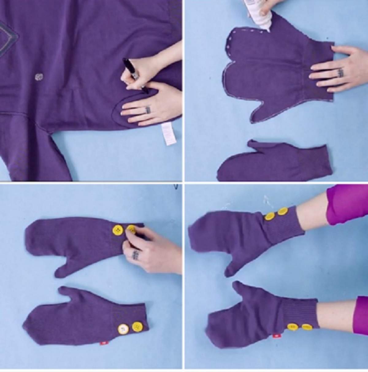VIDEO / Cum să îți faci cele mai frumoase mănuși, dintr-un pulover vechi!