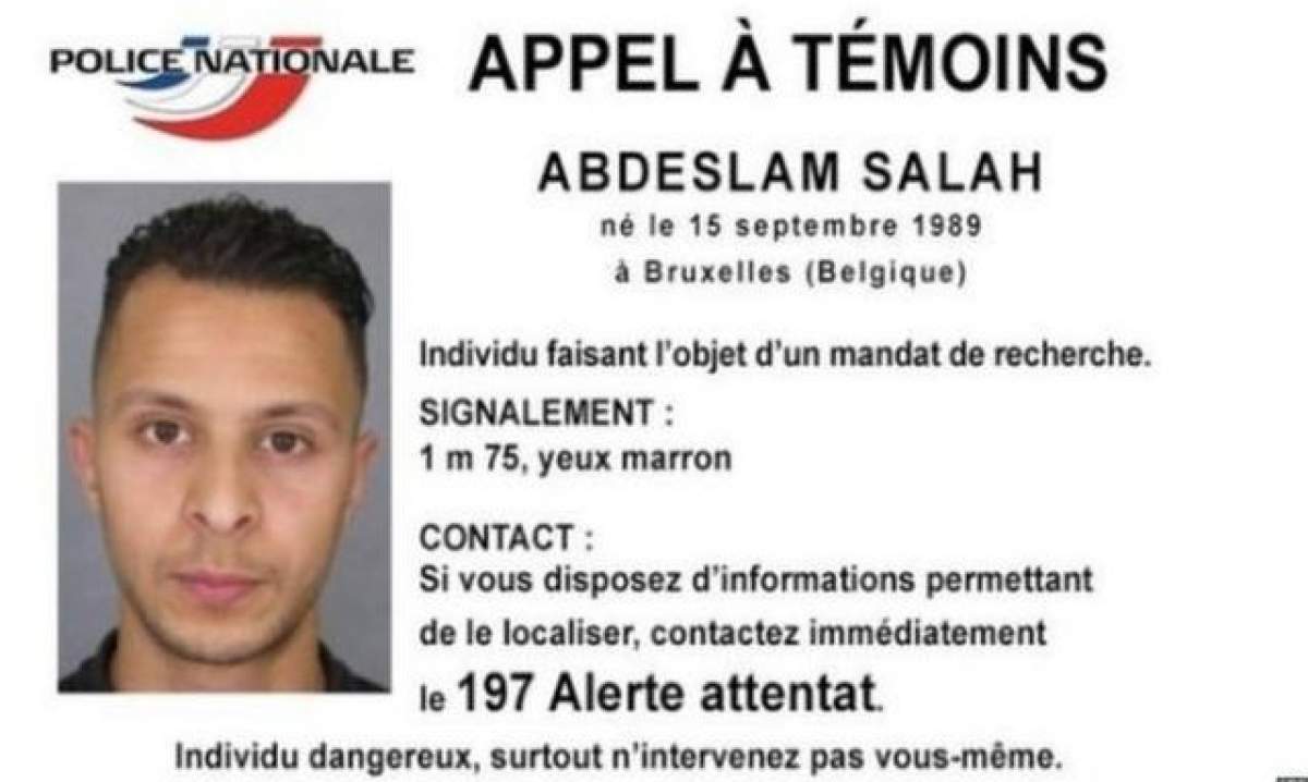 Un nou atac terorist la periferia Parisului? Ce au găsit autorităţile într-o pubelă de gunoi. Există suspiciuni că ar fi fost abandonată de Salah Abdeslam, autor al masacrului
