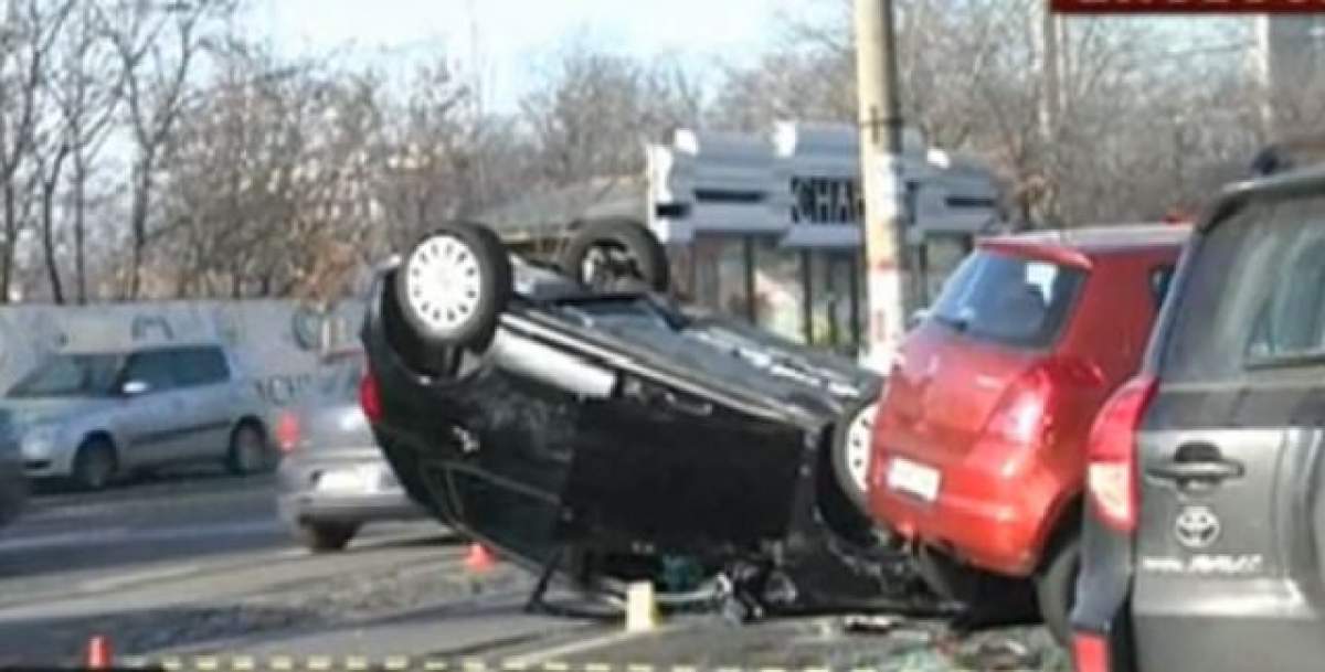 Accident în lanţ în Capitală! Şase maşini s-au lovit din cauza unui şofer neatent