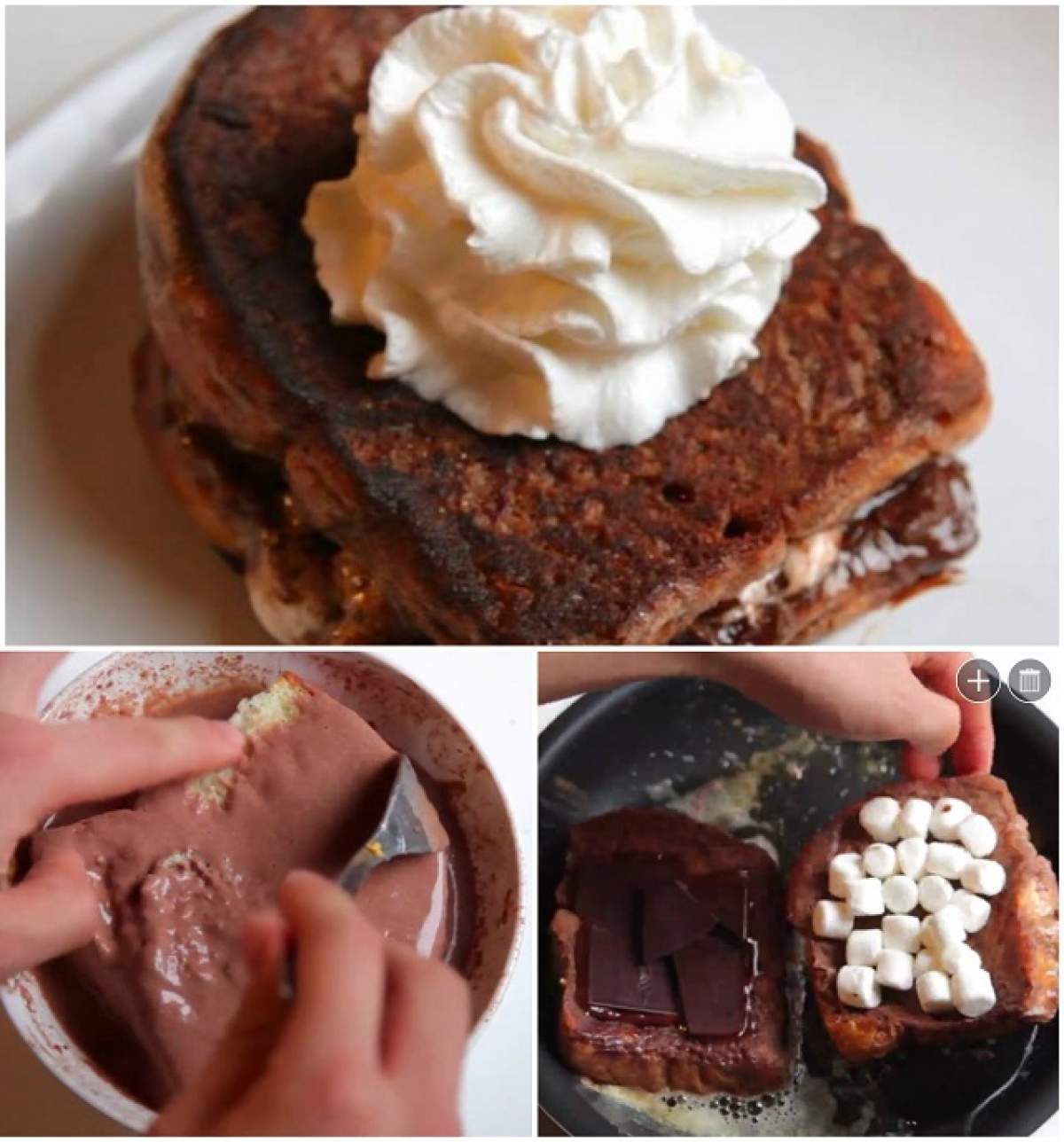 VIDEO / REŢETA ZILEI: LUNI - A prăjit feliile de pâine în tigaie, a adăugat un cubuleţ de ciocolată şi rezultatul este magic! Îţi lasă gura apă!