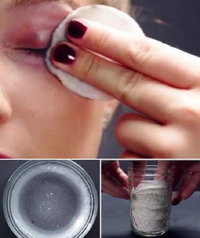 VIDEO / A amestecat apă cu şampon de bebeluş, a îmbibat o dischetă demachiantă în ea şi a început să-şi dea cu ea pe faţă! Rezultatele te vor uimi