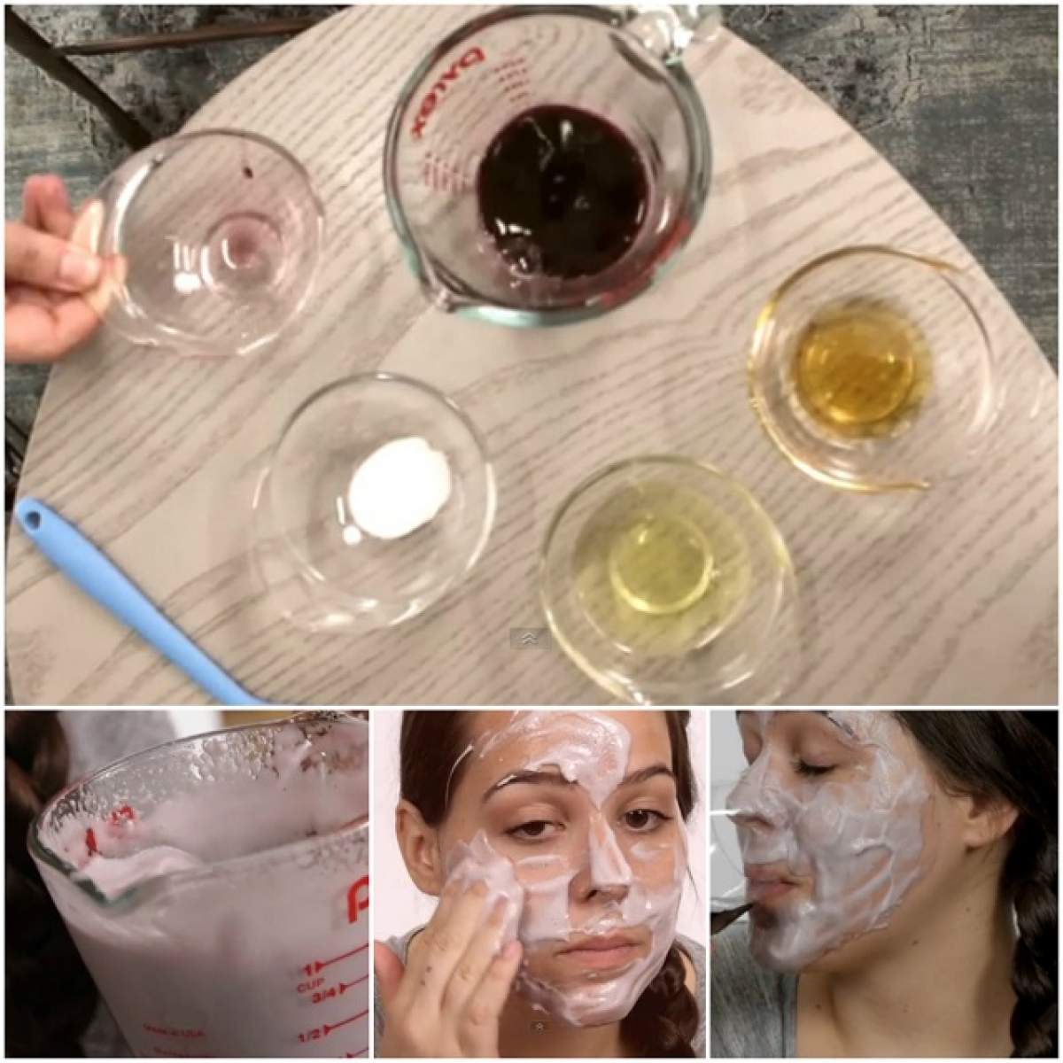 VIDEO / A amestecat vin, miere, albuş de ou şi a aplicat pasta pe faţă. După 10 minute a îndepărtat masca. Rezultatul a devenit viral