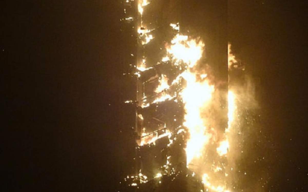 SOCANT! Artificiile de Anul Nou au dat foc unui hotel de lux din Dubai! Flacarile s-au intins pe 20 de etaje