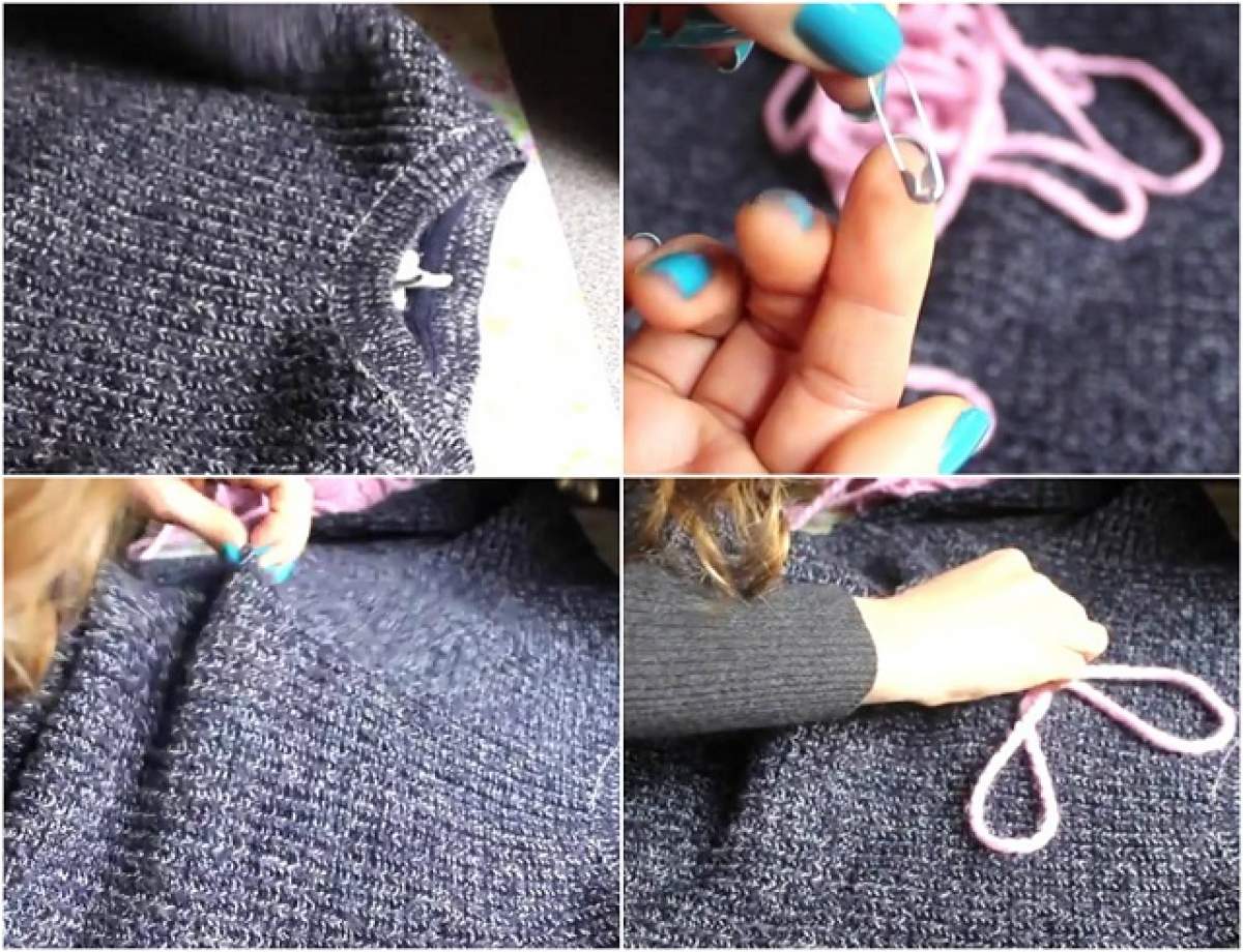 Cu un ac de siguranţă, un şnur şi un pulover a făcut minuni! Ce a ieşit din mâinile ei a ajuns viral