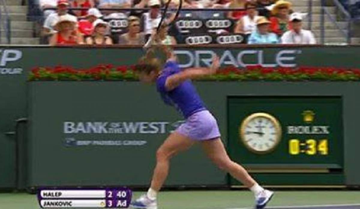 VIDEO / Simona Halep, criză de nervi în finala cu Jelena Jankovic! Evenimente incredibile la Indian Wells
