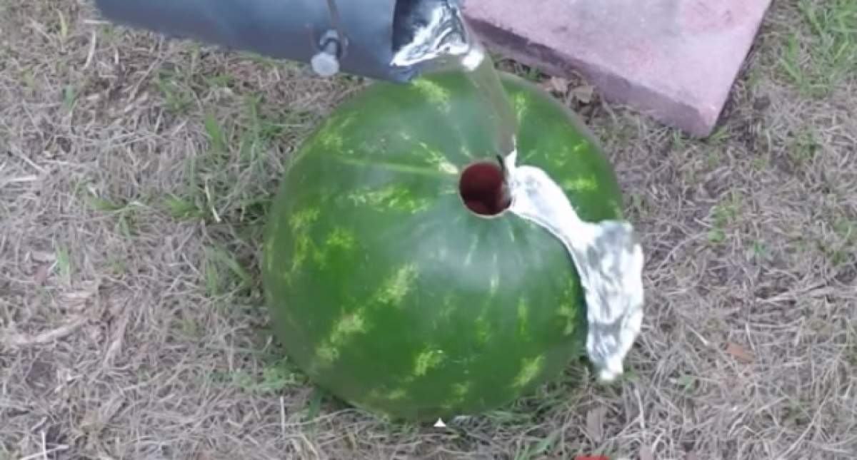 VIDEO / Ce se întâmplă atunci când torni aluminiu într-un pepene verde? Vei dori şi tu să încerci asta!