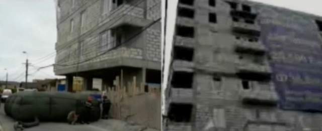 VIDEO & FOTO / Bărbatul care voia să se arunce de pe bloc a fost convins să coboare