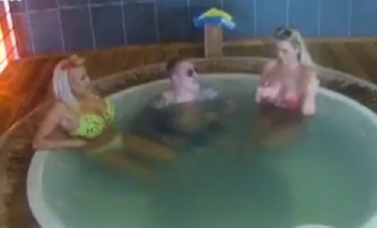 VIDEO / Serghei Mizil, în jacuzzi, cu femei apetisante! Sutienul s-a lăsat în jos şi unei vedete de la noi i s-a văzut sfârcul