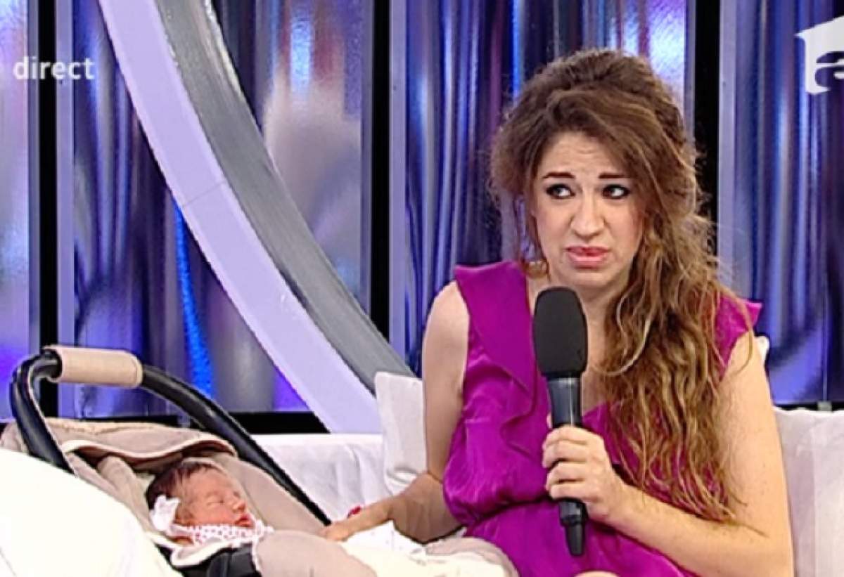 VIDEO / Iulia de la "Abracadabra", cu fiica de trei zile în platoul "Acces direct"! Ce spune despre împăcarea cu tatăl bebeluşului