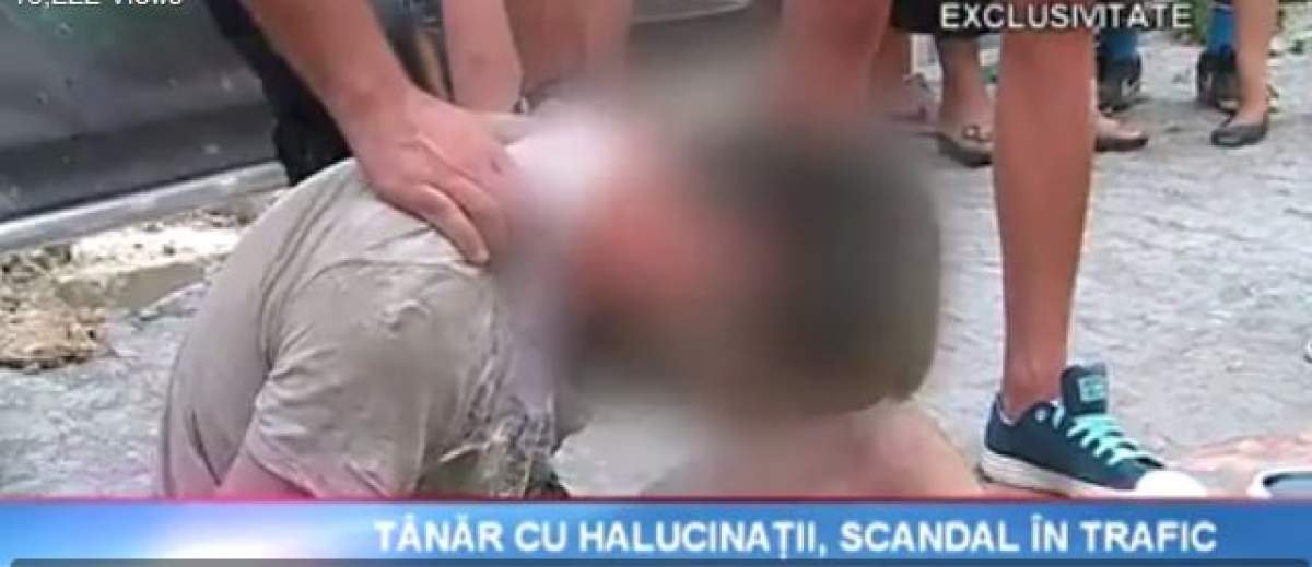 VIDEO / Haos în Constanţa! Un turist drogat a blocat traficul pentru că vedea "pescăruşi"