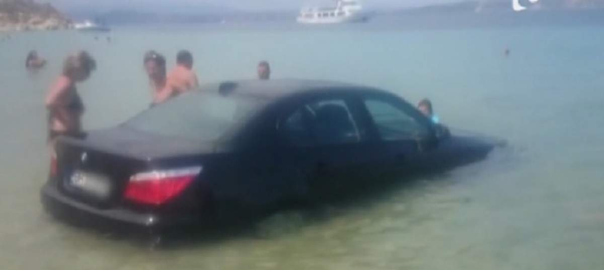 VIDEO / INCREDIBIL! O tânără din Bihor a aterizat cu maşina în mare