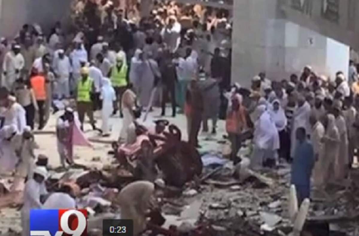 VIDEO / Bilanţ cutremurător! 107 de morţi şi 238 de răniţi, după ce o macara s-a prăbuşit pe acoperişul Moscheii de la Mecca