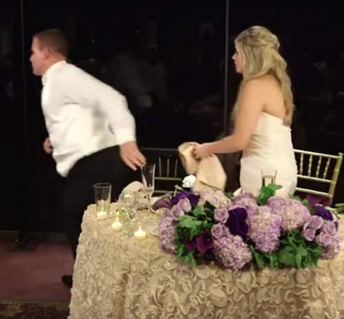 VIDEO / INCREDIBIL! Mirele nu s-a gândit niciodată că se poate întâmpla aşa ceva la propria lui nuntă. A devenit erou imediat