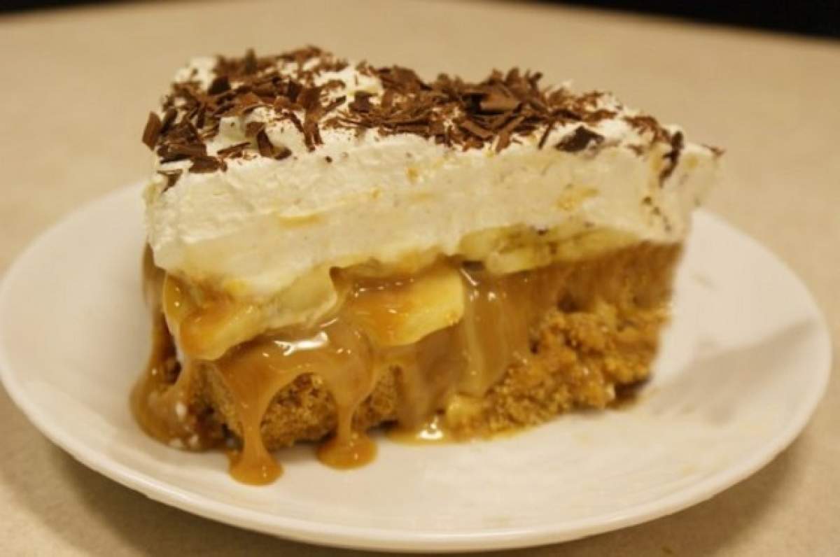 REŢETA ZILEI - MIERCURI: Prăjitura "Banoffee", gata în zece minute şi nu necesită coacere! Ai nevoie doar de cinci ingrediente