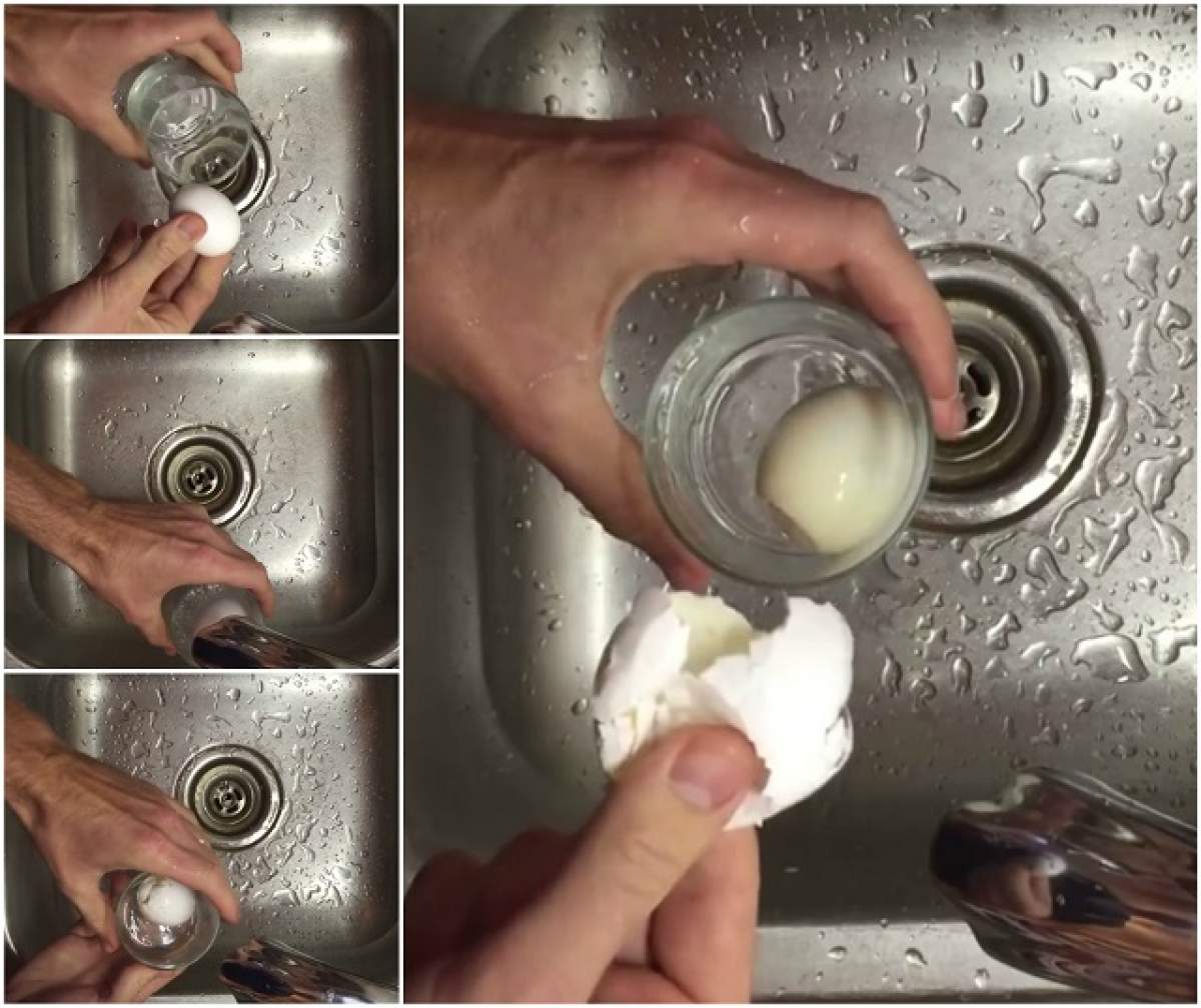 VIDEO / A pus un ou fiert într-un pahar cu apă şi a început să-l agite! Ce a urmat