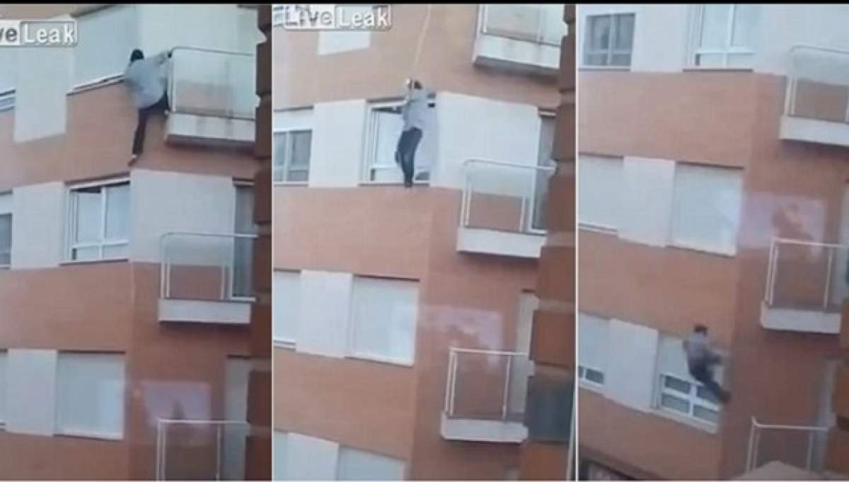 VIDEO ŞOCANT! Şi-a uitat cheile în apartament, aşa că a escaladat blocul! Ce s-a întâmplat apoi, e absolut incredibil! Îţi stă inima în loc