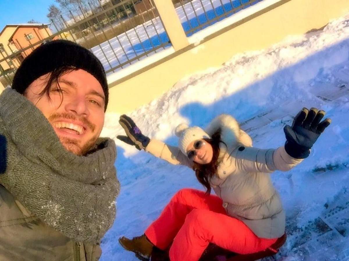 Gabriela Cristea şi Tavi Clonda s-au tăvălit în zăpadă! Imaginile au ajuns pe internet, iar fanii au înroşit butonul de "Like"
