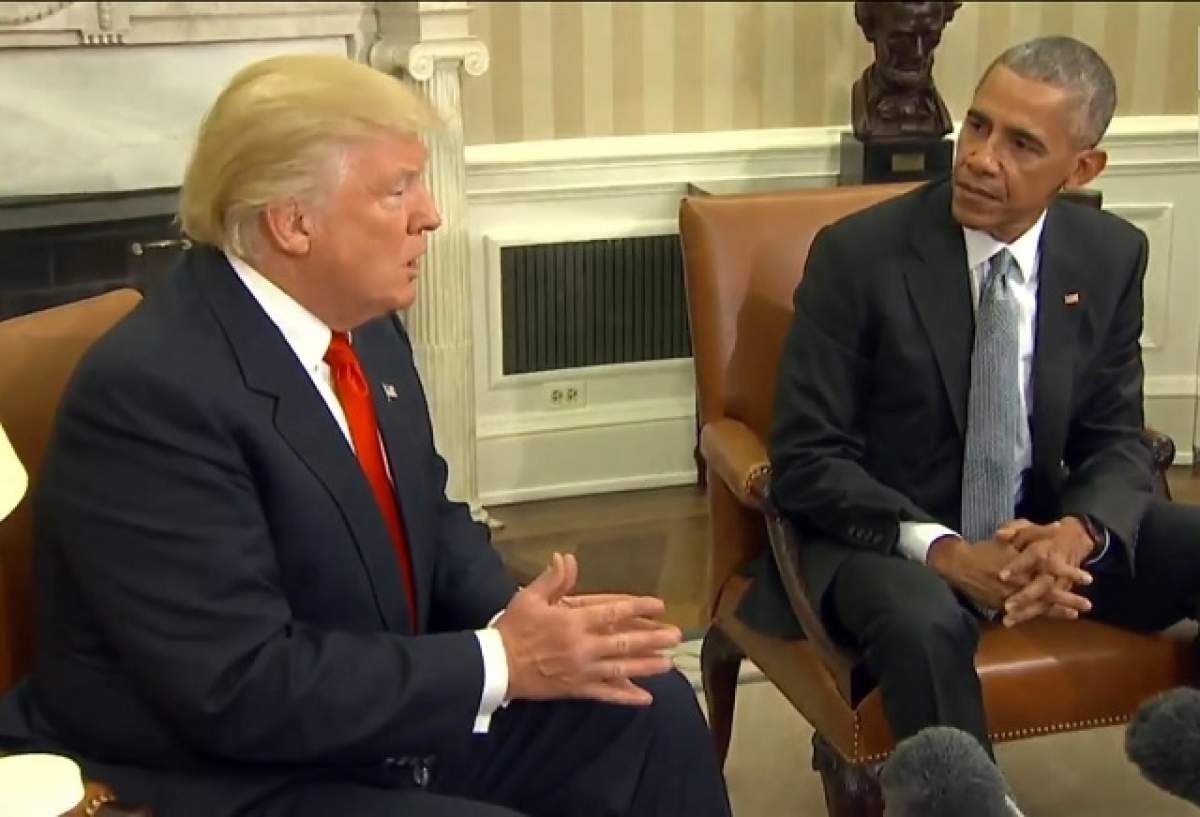 FOTO & VIDEO / Imagini de la prima întâlnire dintre Donald Trump și Barack Obama, după alegerile prezidențiale din SUA