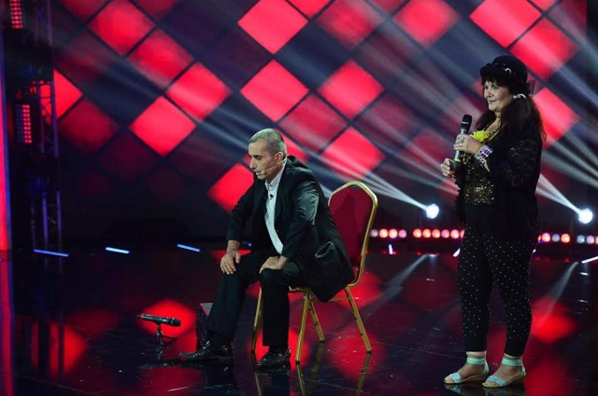 FOTO / Veronica fermecătoarea și Elvis de Colentina pe scena ”iUmor”! ”Făceam amor erotic numai cu șampanie și miere de albine”
