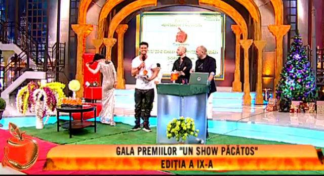 VIDEO & FOTO / Unul dintre atuurile sale i-a adus un PREMIU INEDIT! Ce categorie a câştigat Dorian Popa în cadrul galei Premiilor "Un show păcătos"