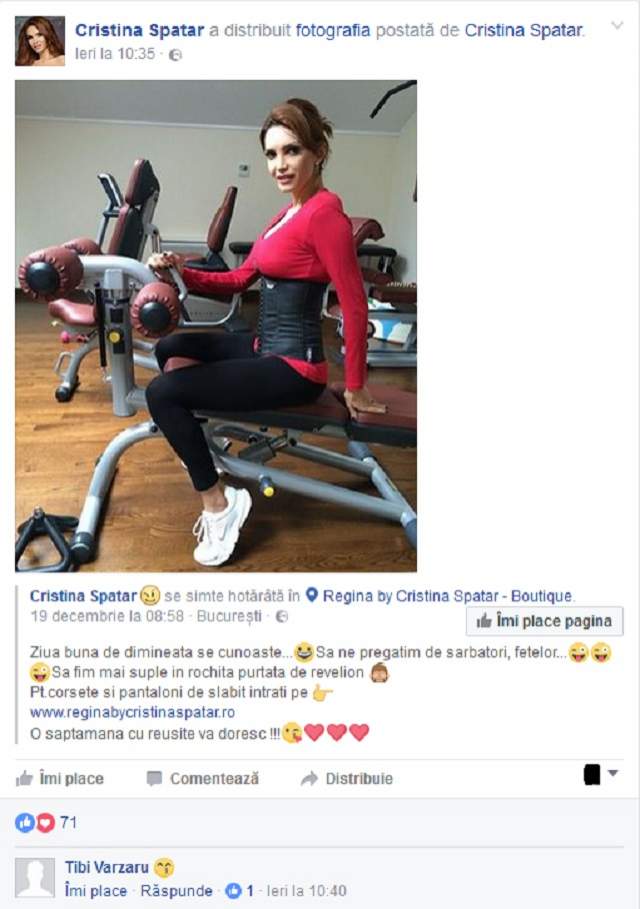 FOTO / Cristina Spătar şi antrenorul de fitness  îşi declară iubirea în mod public! Nu se mai ascund şi dau cărţile pe faţă