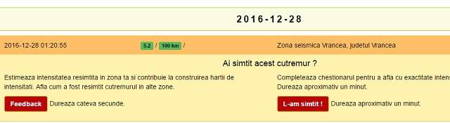UPDATE: Cutremur puternic în România