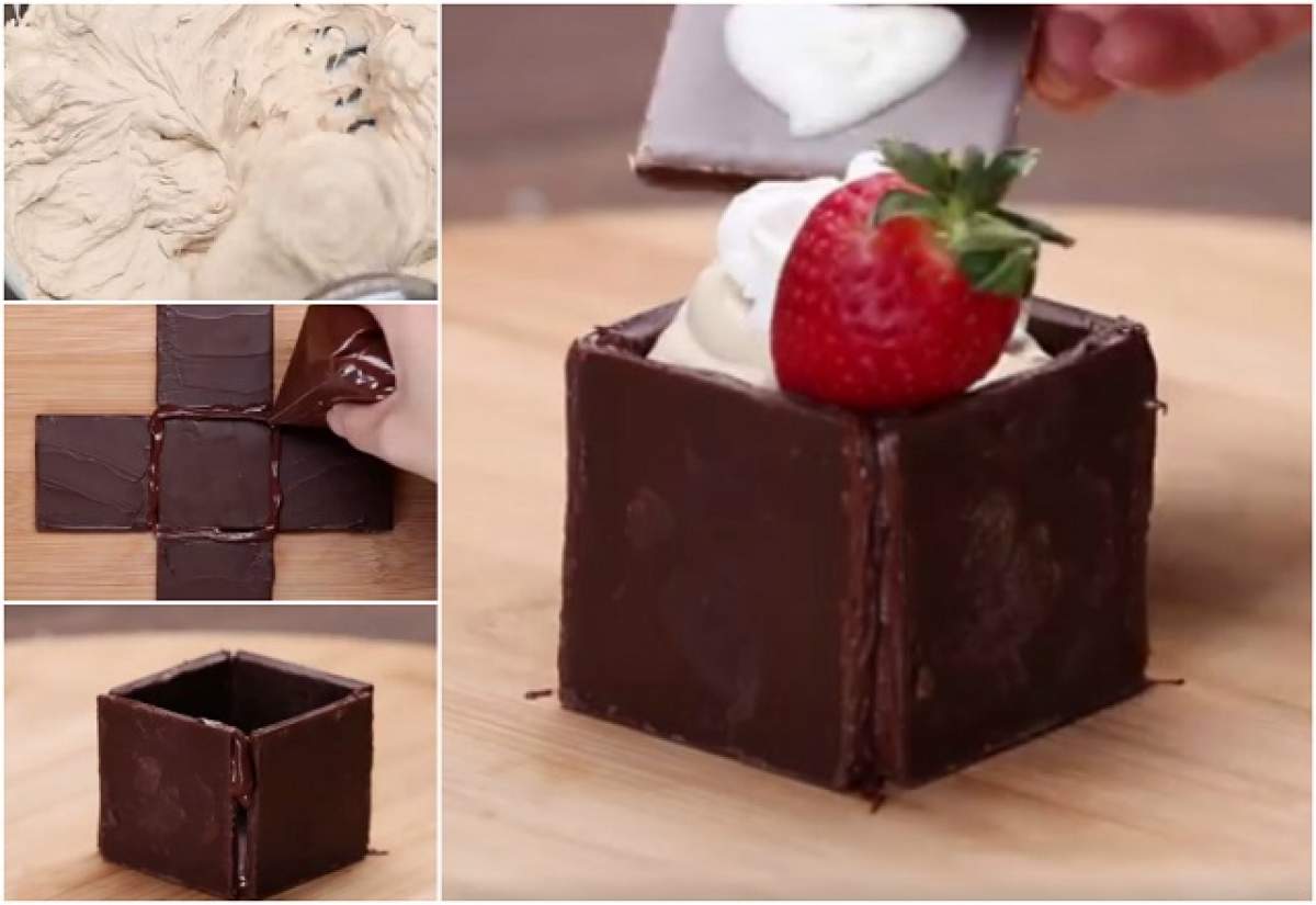 VIDEO / REŢETA ZILEI: JOI - Dă-ţi jumătatea pe spate cu un cadou într-un cub de ciocolată! Desertul care-i va topi inima