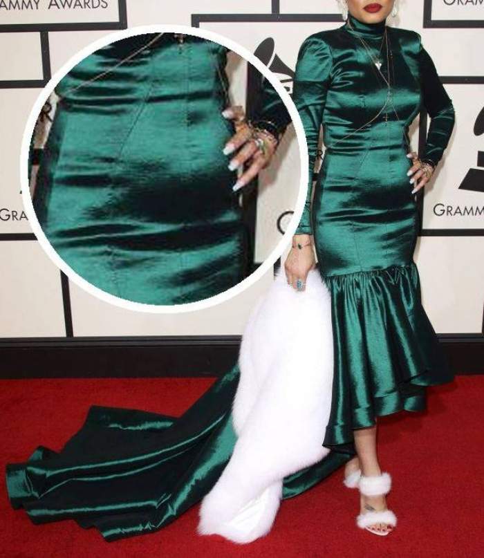 A vrut să fie sexy, dar a dat-o de gard! O artistă celebră, cu burta de "gravidă" pe covorul roşu de la Grammy 2016