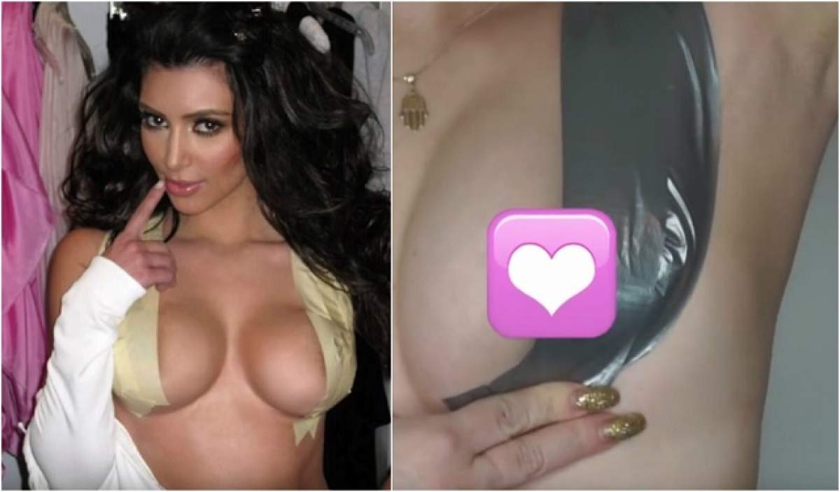 VIDEO / Ridică-ţi şi tu sânii cum o face Kim Kardashian! Trucul de care n-o să te dezlipeşti