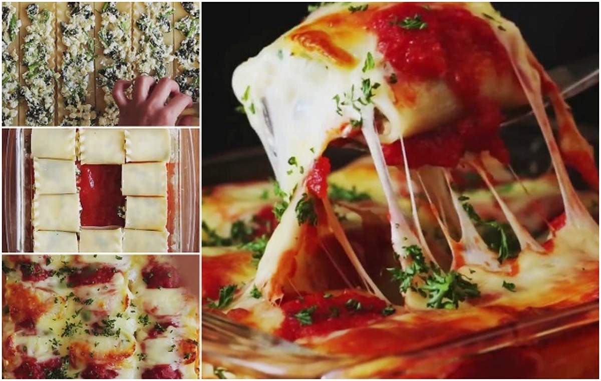 VIDEO / REŢETA ZILEI: LUNI - Rulouri de lasagna cu sos de tomate şi mozzarella! Te topeşti preparând
