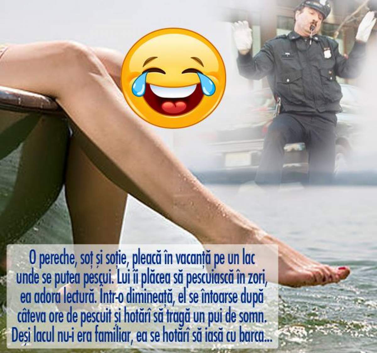 Bancul zilei: O pereche, soţ şi soţie, pleacă în vacanţă pe un lac unde se...