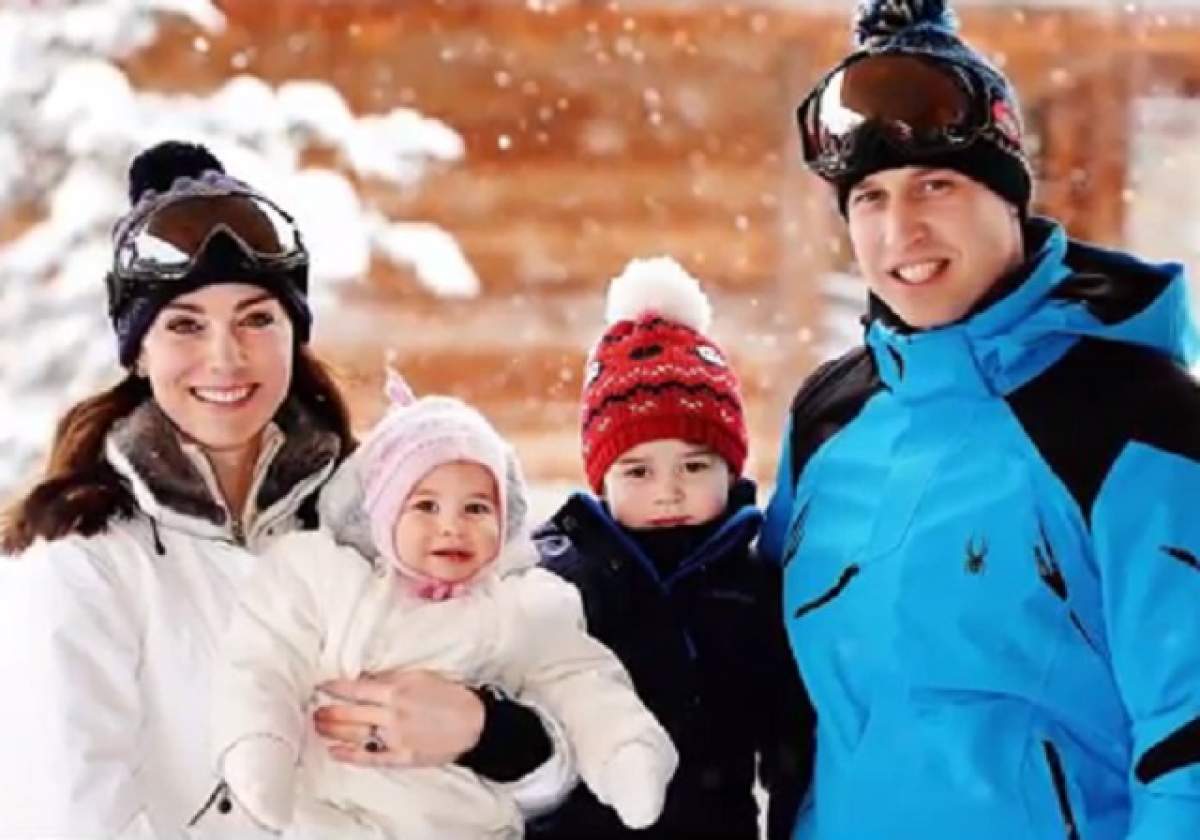 VIDEO / Imagini de colecţie! Prinţul Williams şi Kate, prima vacanţă la schi cu cei doi copii. Micuţii sunt absolut adorabili