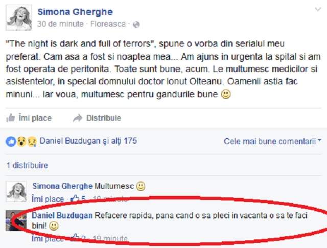 Daniel Buzdugan, mesaj de încurajare pentru Simona Gherghe! Ce i-a transmis realizatorul Radio ZU