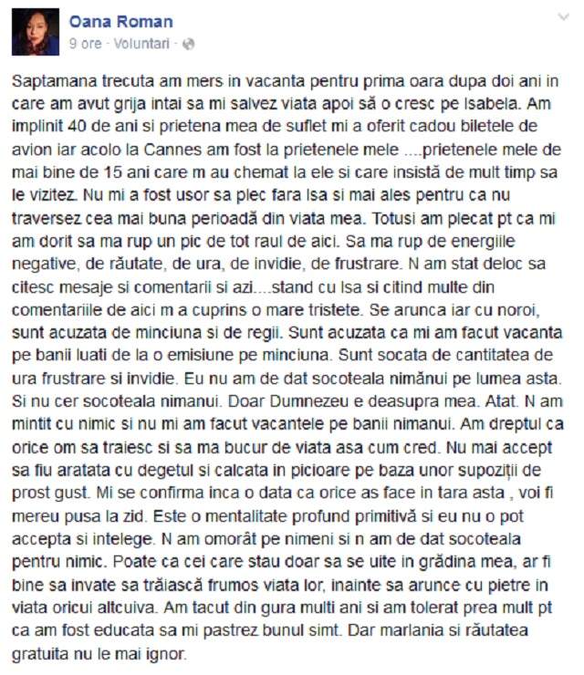 Oana Roman tună şi fulgeră, după ce s-a întors de la Paris cu Marius! Cine le-a plătit vacanţa celor doi îndrăgostiţi